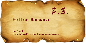 Poller Barbara névjegykártya